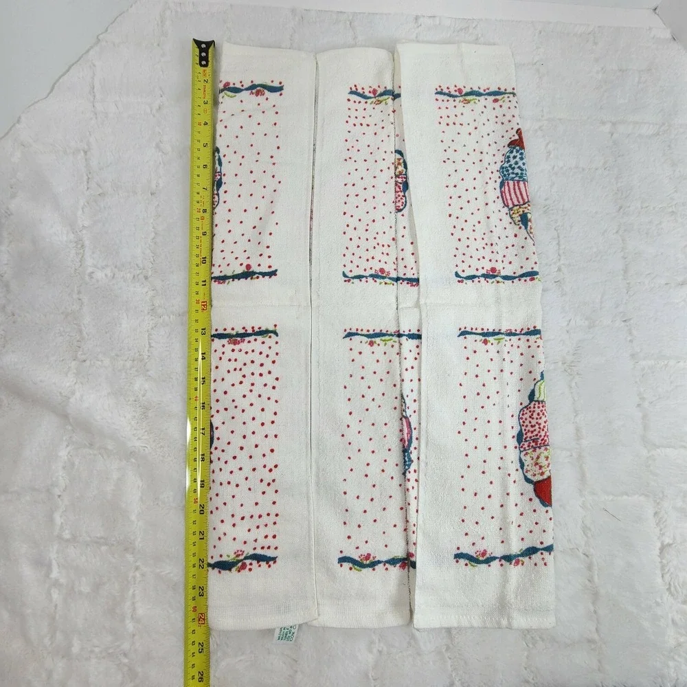 2 Vintage Hand Towels from Ames Department Store NWT white floral design